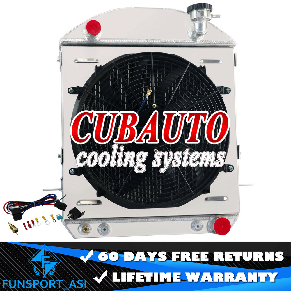 4 Row Radiator Shroud Fan Fits Ford Model T Bucket Chevy Engine 1917-1927 1926
