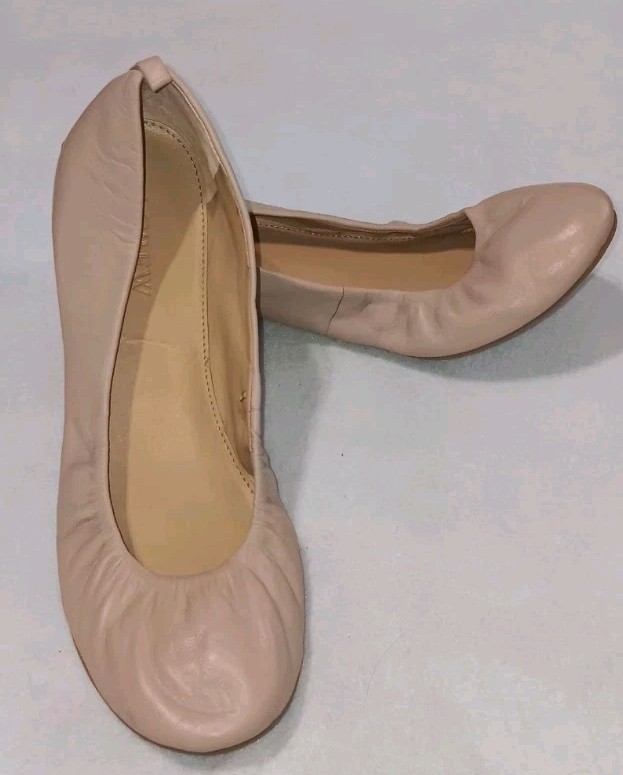 J Crew Anya Leather Ballet Flats Womens Size 6 1/2 Biege Pink