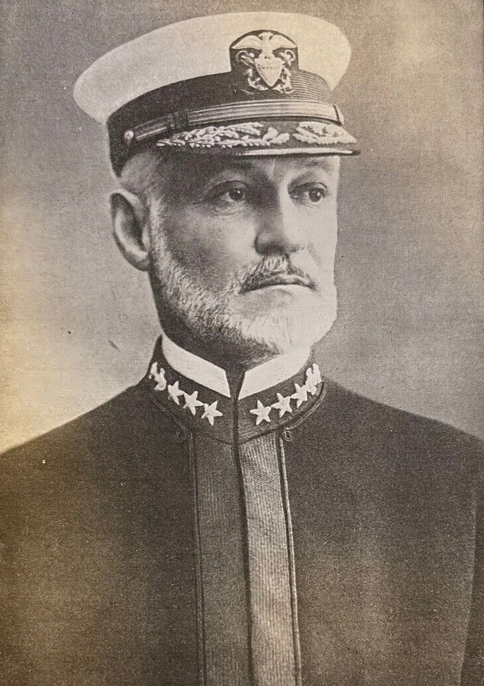 1918 Vintage Magazine Illustration Vice Admiral William S. Sims