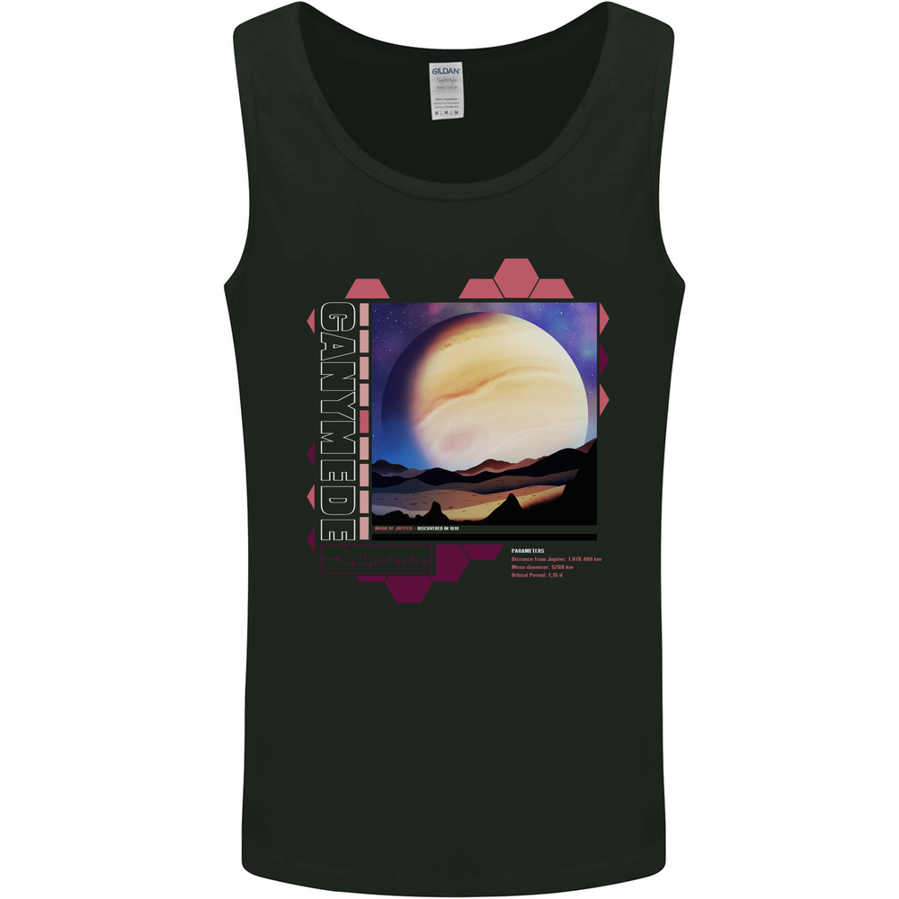 Ganymede Jupiter III Astronomy Planets Cosmos Mens Vest Tank Top