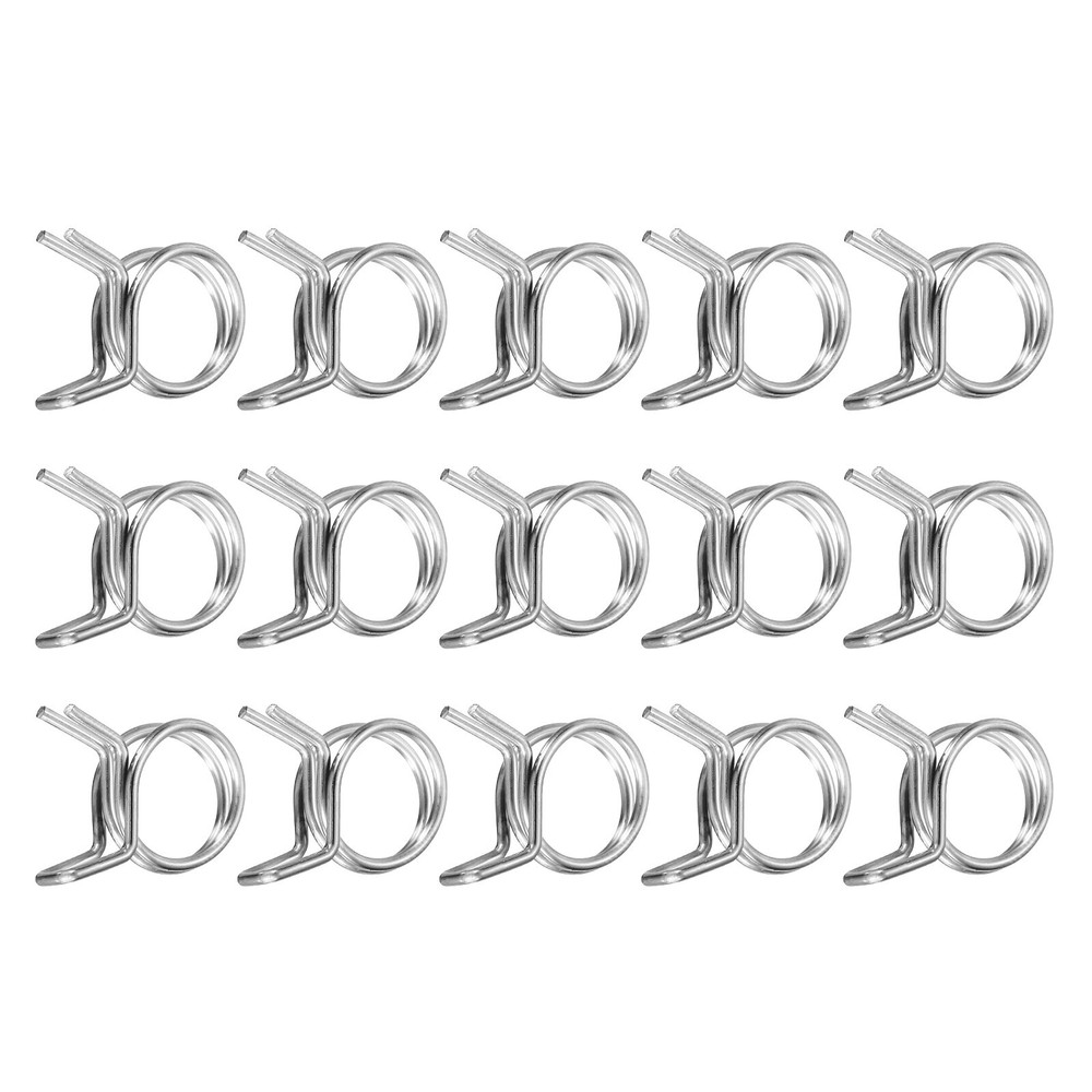 15Pcs 13mm/0.51inch Double Wire Spring Hose Clamp