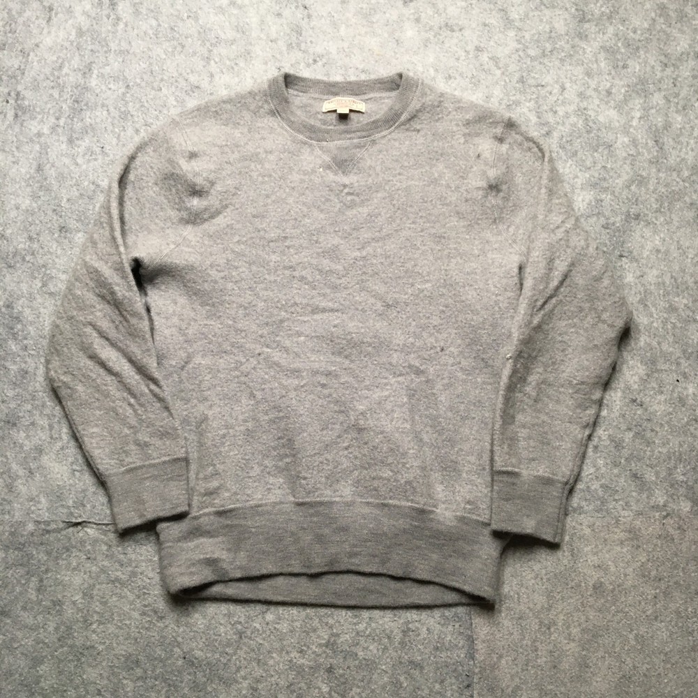Wallace & Barnes Men's Large Shrunk Gray Boiled Merino Wool Crewneck Pullover Sweater