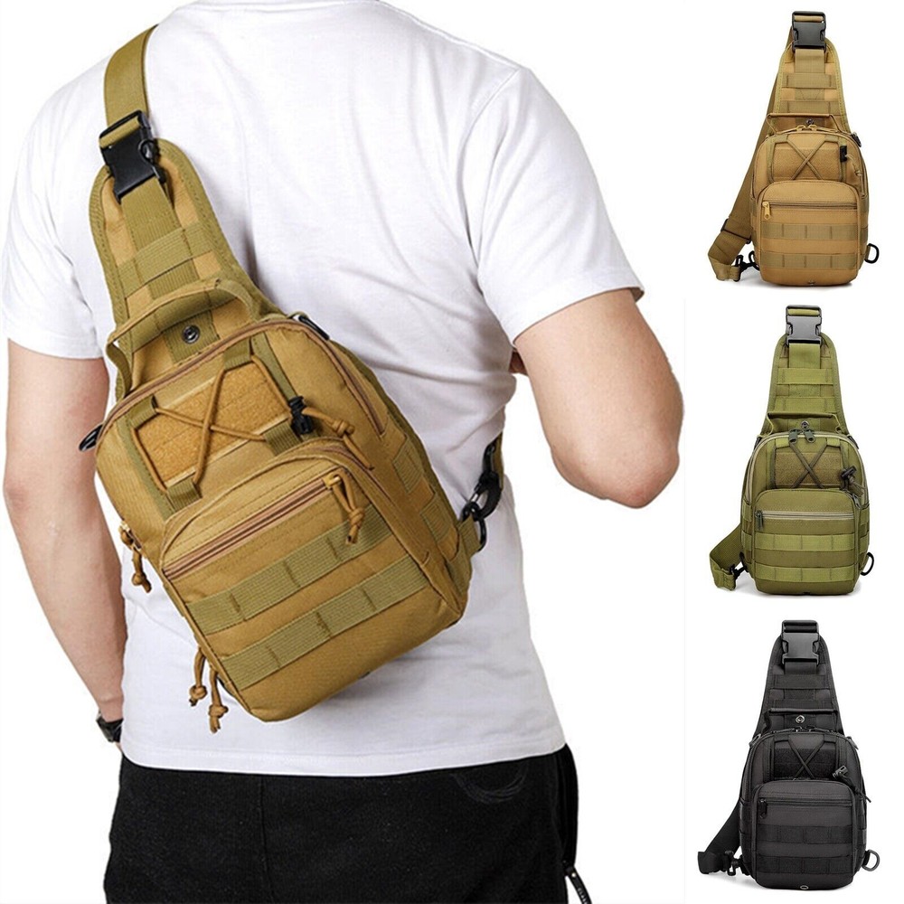 Tactical MOLLE Crossbody Sling Pack Outdoor Military Shoulder Backpack
