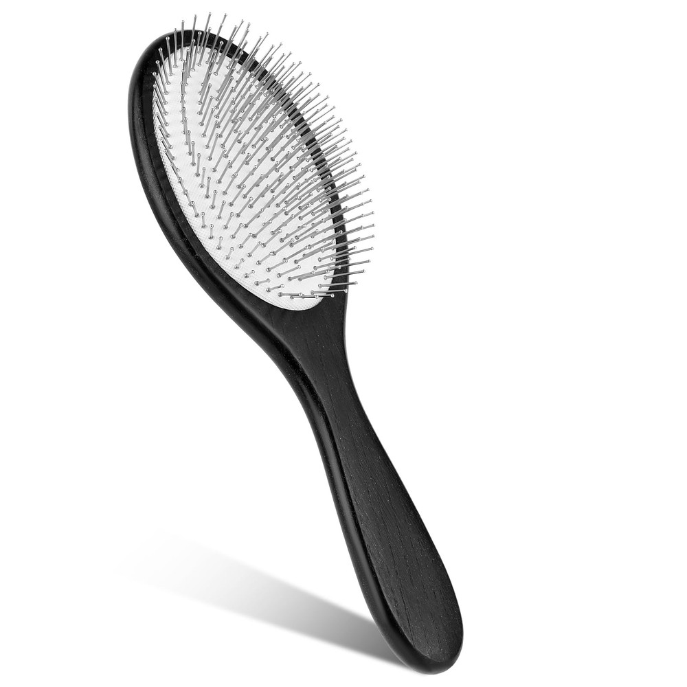 Metal Hair Brush with Wire Cushion Paddle Detangler Stainless Steel Bristles