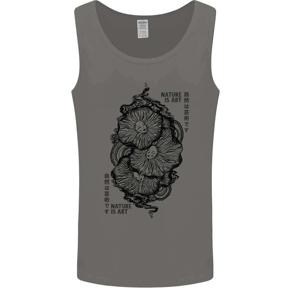 Nature is Art Mushroom Fungi Mycology Mens Vest Tank Top