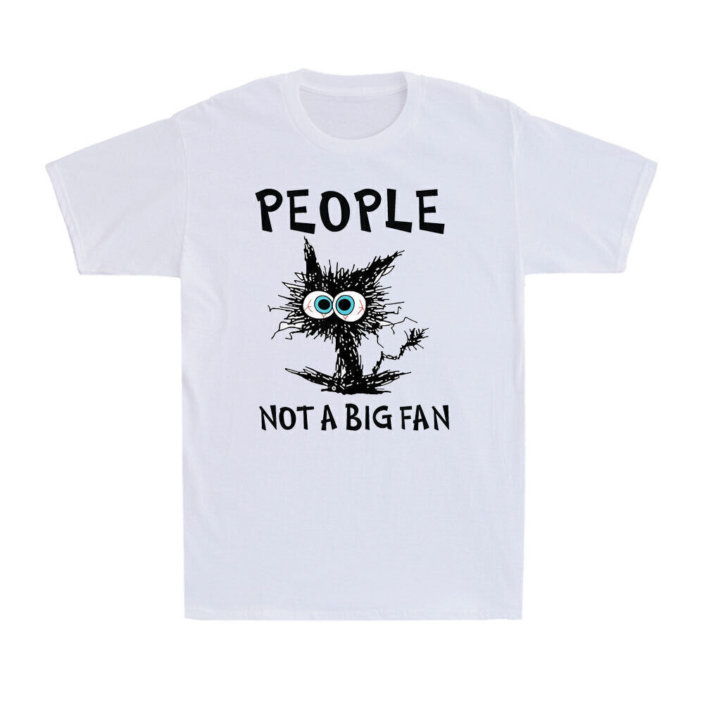People...Not A Big Fan Funny Sarcastic Saying Cat Lover Gift Retro Men's T-Shirt