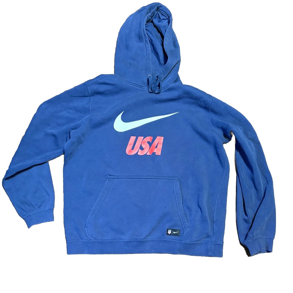 Nike Sweatshirt Mens Blue Fleece Pullover Team USA Soccer Size Large