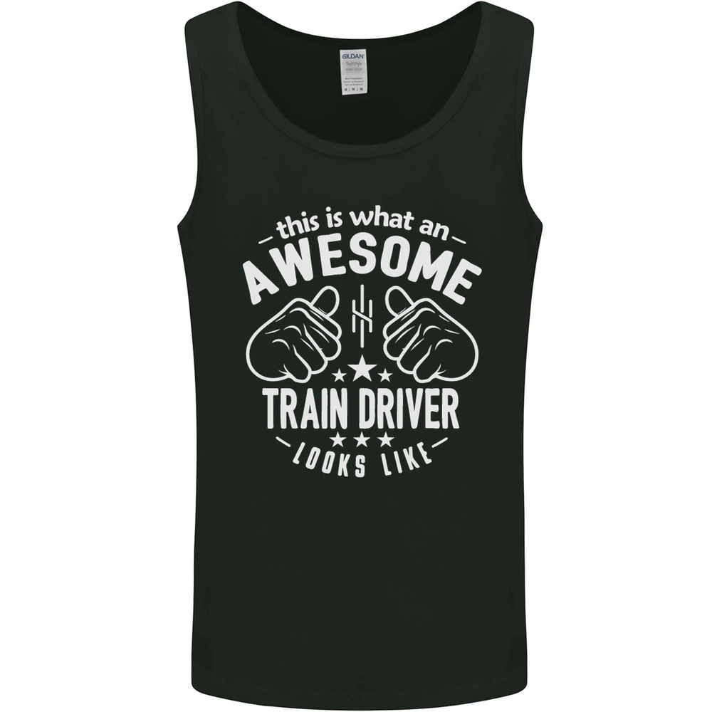 An Awesome Train Driver Looks Like Mens Vest Tank Top