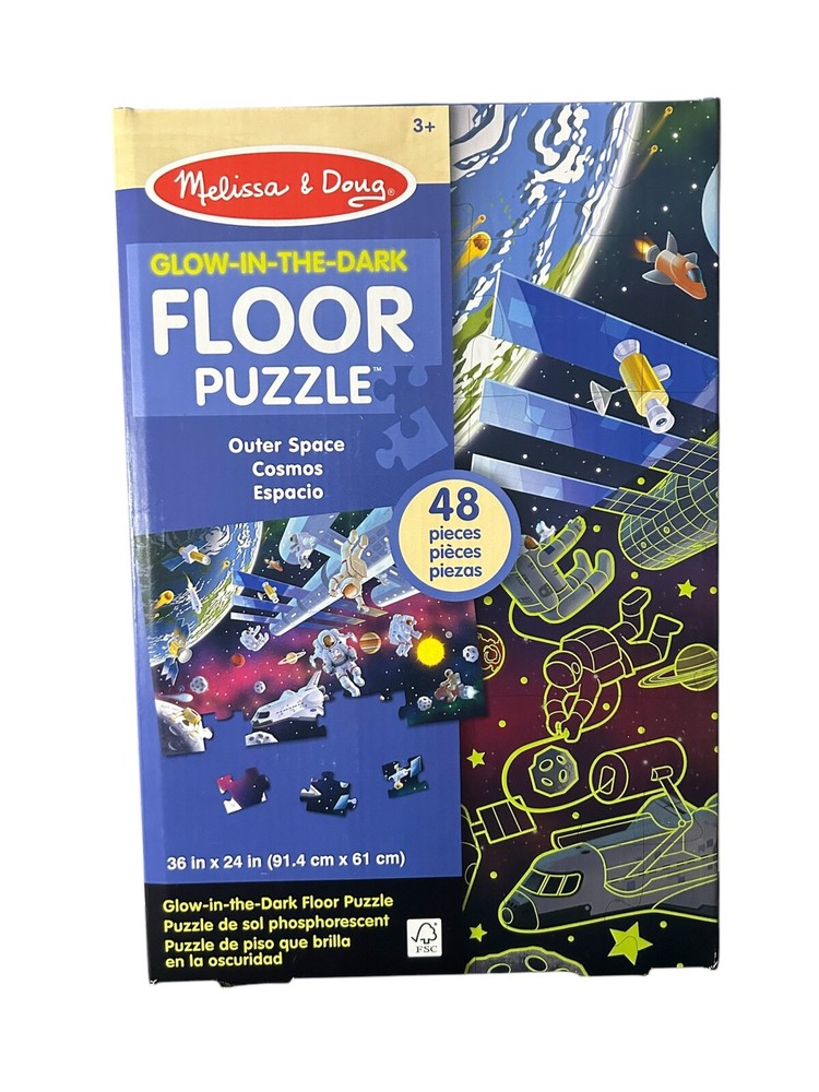 NEW Melissa & Doug Floor Puzzle 48pcs-Glow In The Dark Floor Puzzle Outer Space