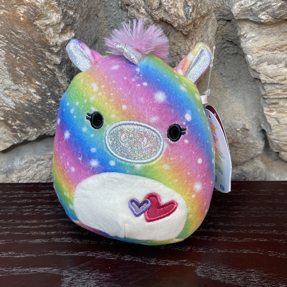 Squishmallows 5 Inch Prim Rainbow Unicorn Plush Valentines Day Kellytoy NWT-image
