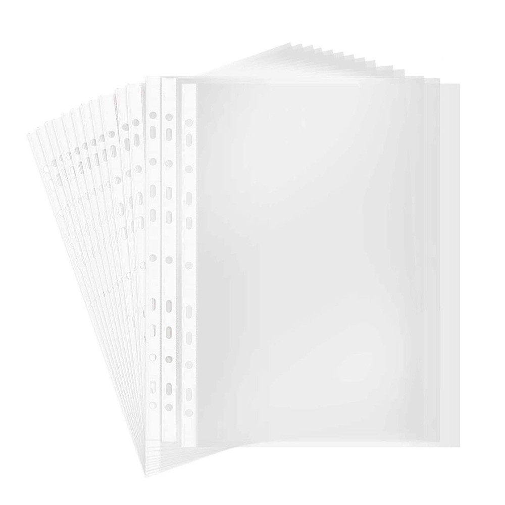 A4 Punched Pocket, Sheet Protectors, 100 Pages Clear Sheet Protectors for Bin...