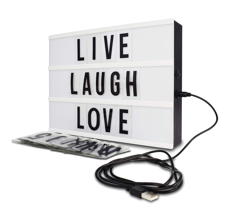 Cinema Style 10-LED Home Decor Large Light Box with 109 Letters and Character...