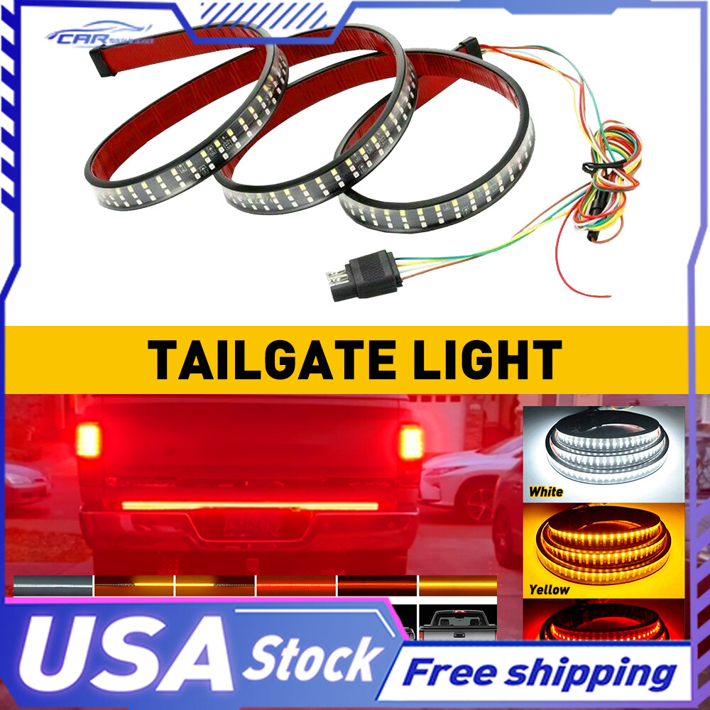 1.2m/48inch Red&Amber&White 432pcs-LED Tailgate Light Strip For Most Vehicles US