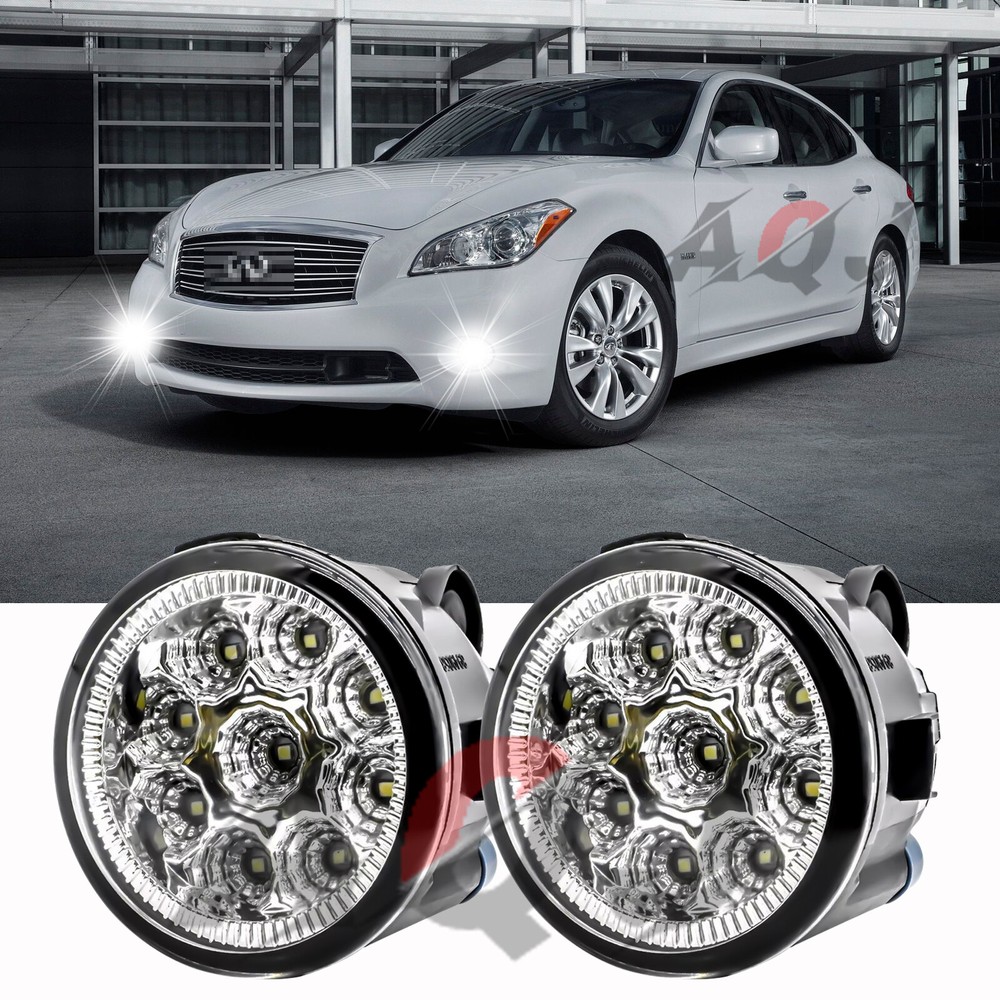 White LED Fog Light Driving Lamps for 2014-15 Nissan Rogue Select