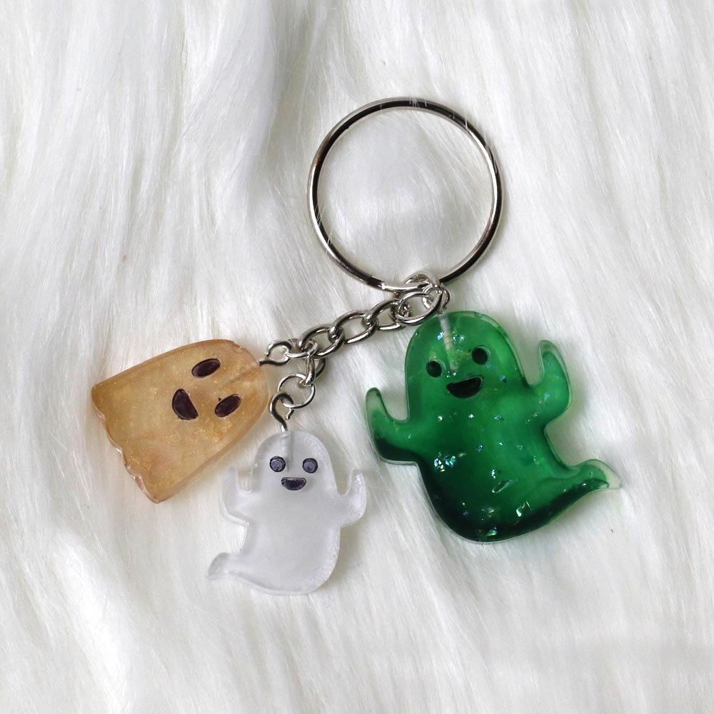 Ghostly Group (Gold, White and Green) Keychain