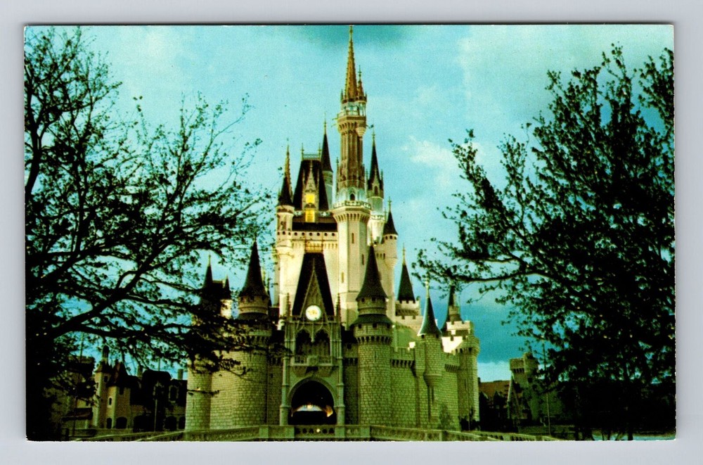 Vintage Orlando Florida Postcard Featuring Fantasyland Castle at Walt Disney World