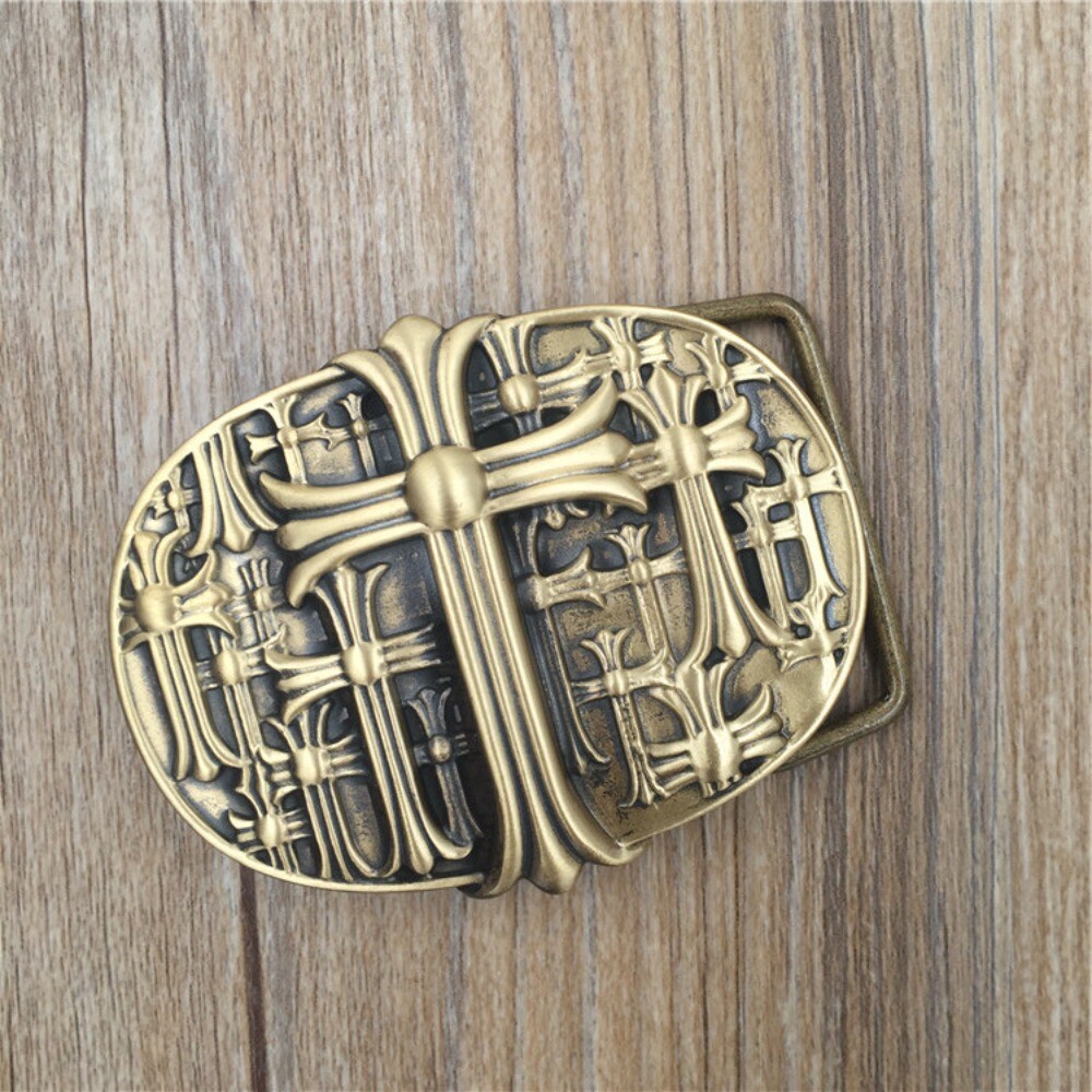 Solid Brass Western Belt Buckle for Men & Women Cowboy Rodeo Style Casual Wear