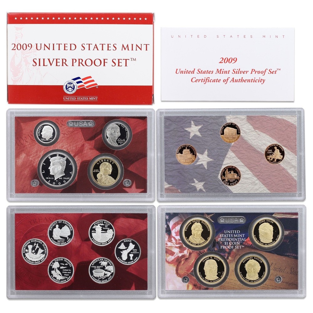 2009 United States Mint Silver Proof Set - 18 Coins - COA & OGP  90% Silver