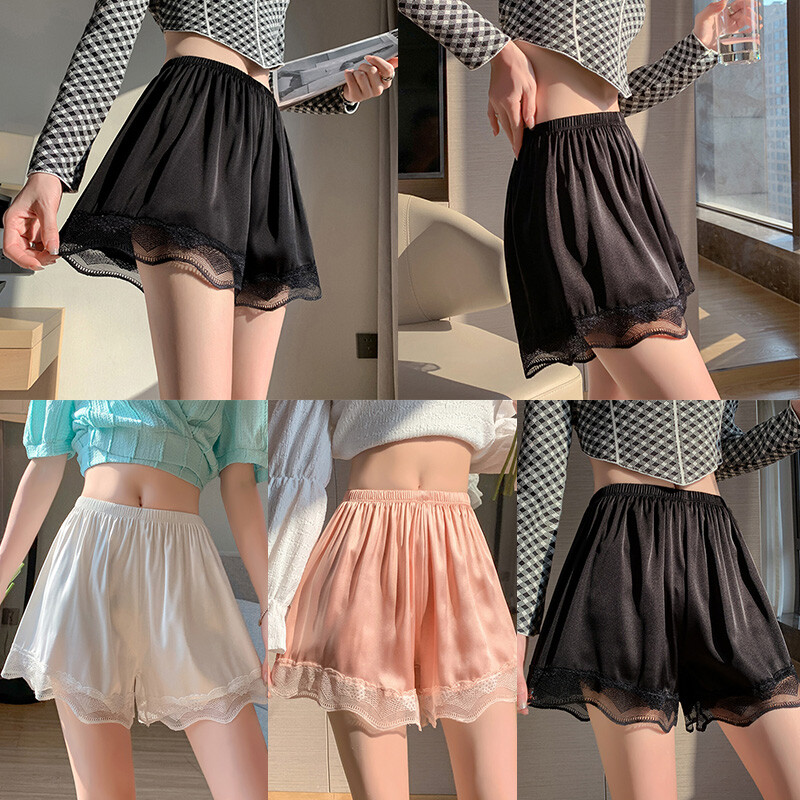 Women's Safety Pants Ladies Lace Seamless Underskirt Shorts Under For Dresses