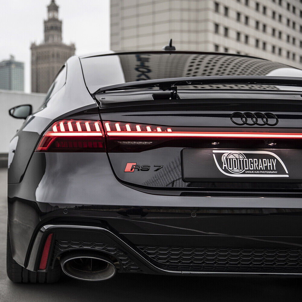 For Audi RS 7 Gloss Black Rear Letter Tail Badge Trunk Emblem Badge Logo Sport
