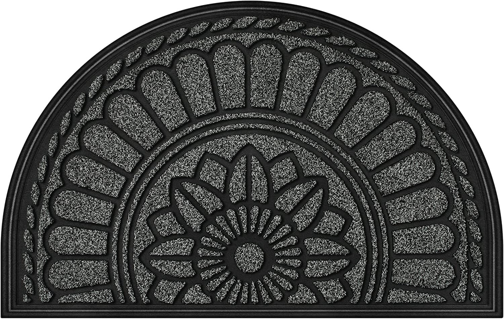 Half Round Non-Slip Rubber Door Mat for Durable Low-Profile Entries