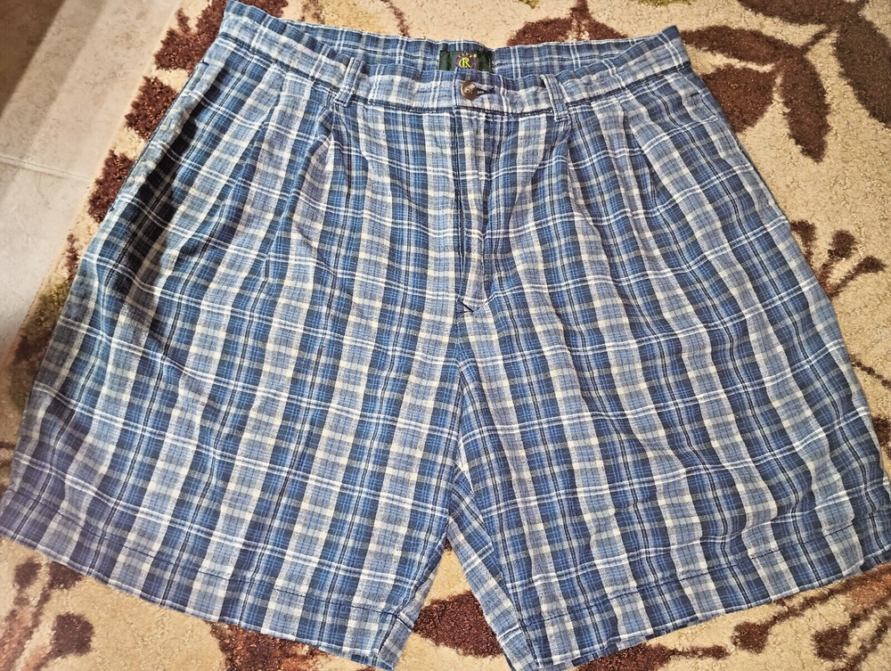 Club Room Mens Dress Fashion Short Pants Size 34 Well Made Linen and Cotton