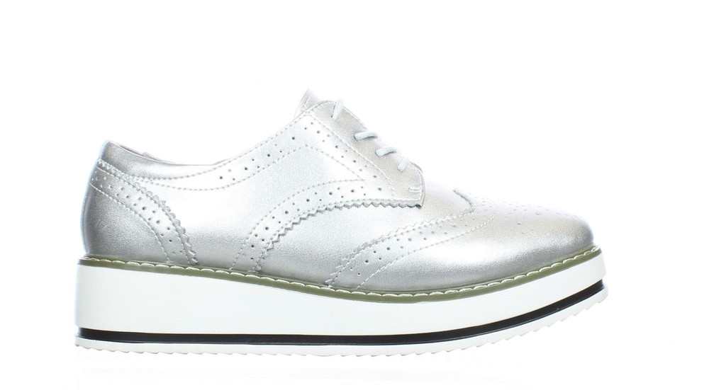 DADAWEN Womens Silver Oxfords EUR 40