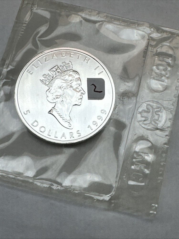 1999 1 oz 0.9999 Fine Silver Maple Leaf Sealed In Original RCM Packaging - BU