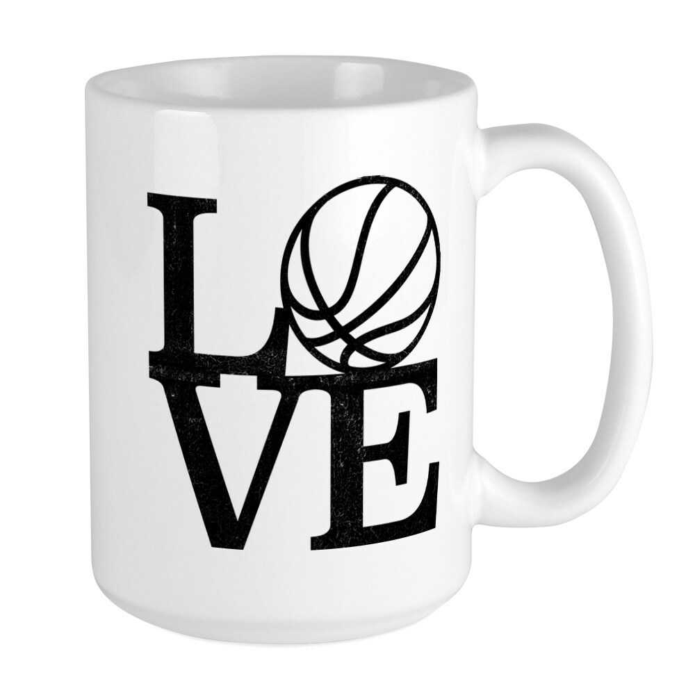 CafePress Love Basketball Coffee Mug, Large 15 oz. White Coffee Cup (73634249)