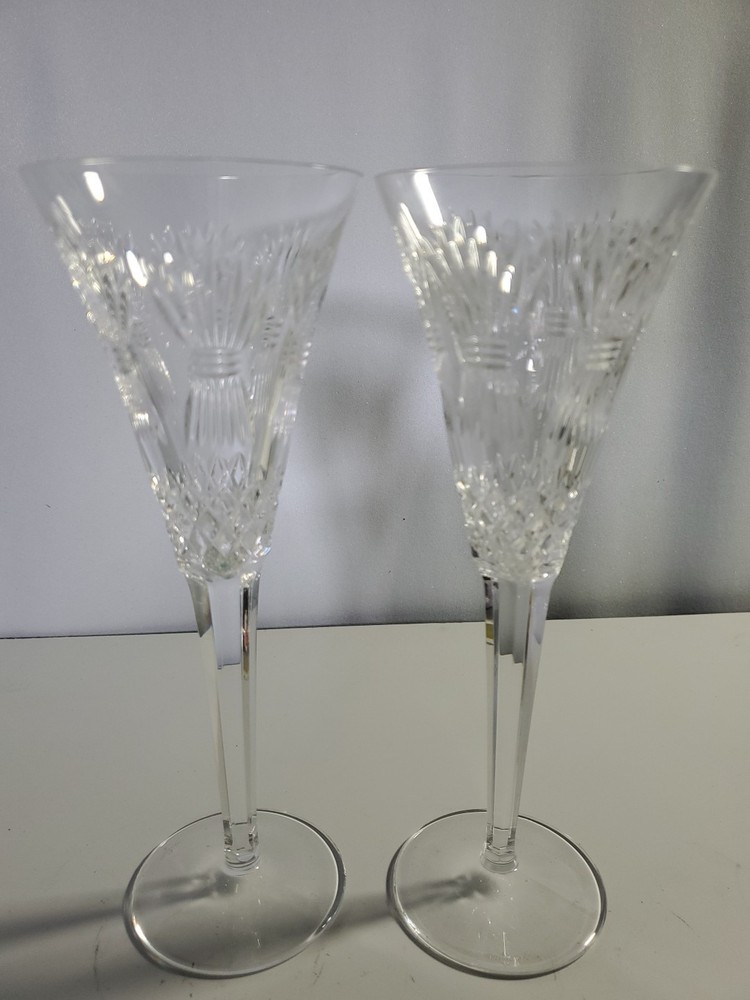 Vintage Waterford Crystal Busby Millennium Champagne Flutes Excellent Condition