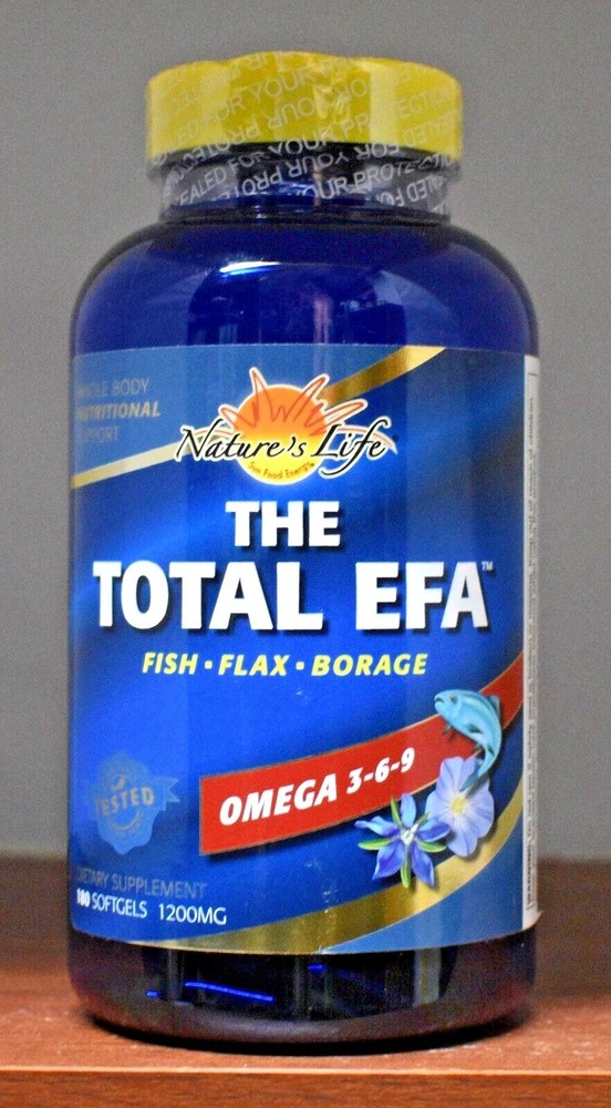 Nature's Life The Total EFA Omega 3 6 9 1200 mg 180 Softgels Natures Omega 3-6-9
