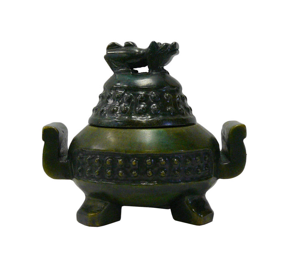 Chinese Oriental Stone Carved Round Incense Container cs691-11