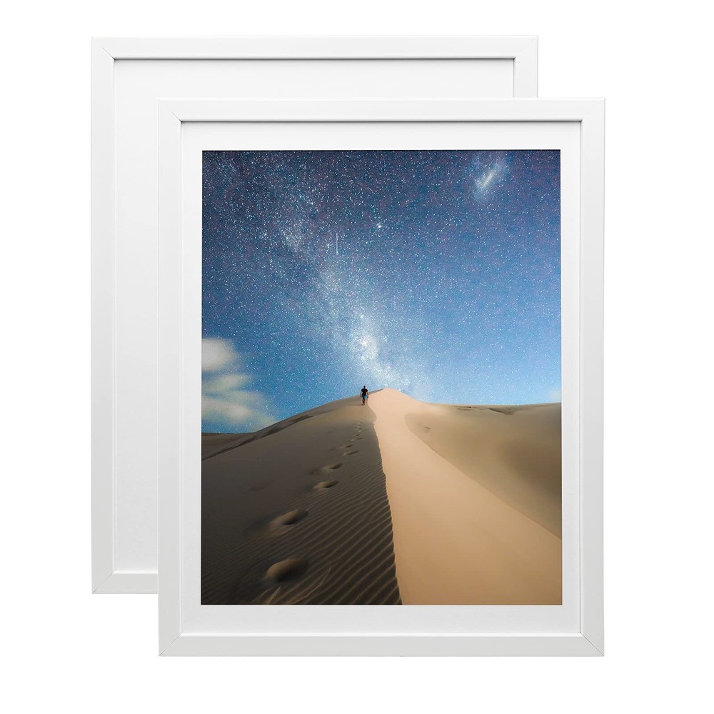 12x16 Picture Frames White, Photo Frames with Plexiglass for Picture 11x14 wi...