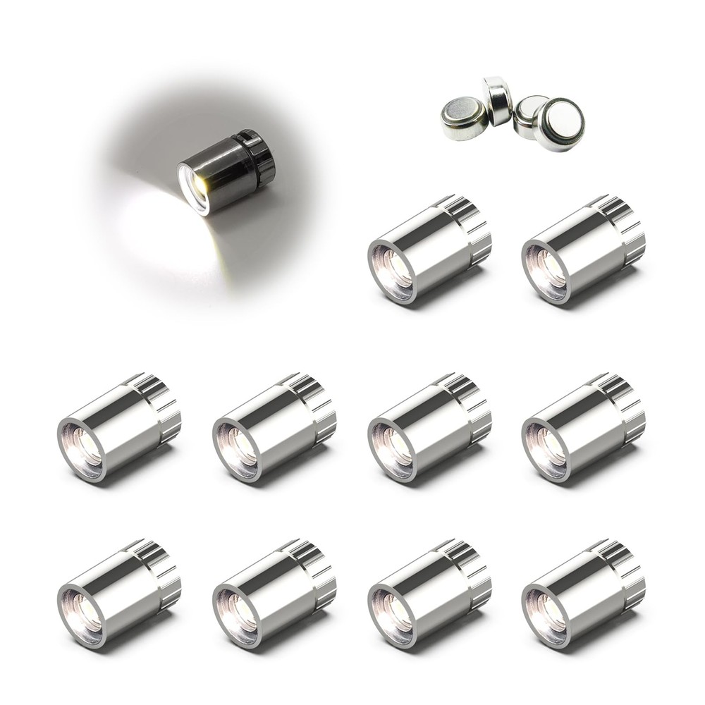 10 Pack Small Spotlight Battery Operated LED Lights, Warm White LED Wireless ...