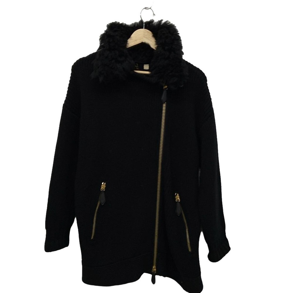 Burberry Brit Blouson Removable Fur/Zip Up/Sweater Black