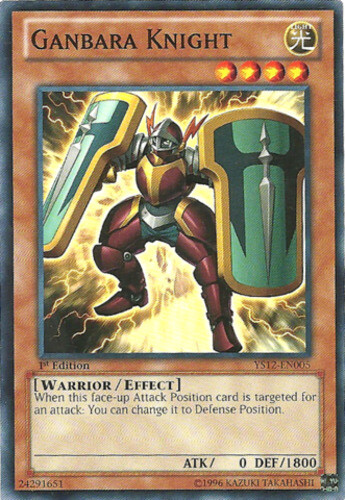Ganbara Knight - YS12-EN005 - Common - 1st Edition x3 - Near Mint