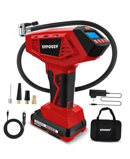Upgraded Tire Inflator Portable Air Compressor, 160PSI Cordless Air Pump Red
