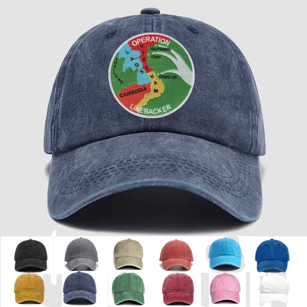 Custom Embroidered Hat Operation Linebacker North Vietnam, Veteran Cap, Gift