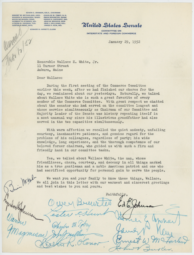 Lyndon B Johnson & Commerce Committee 1952 Autographed Signed Letter AMCo 28141