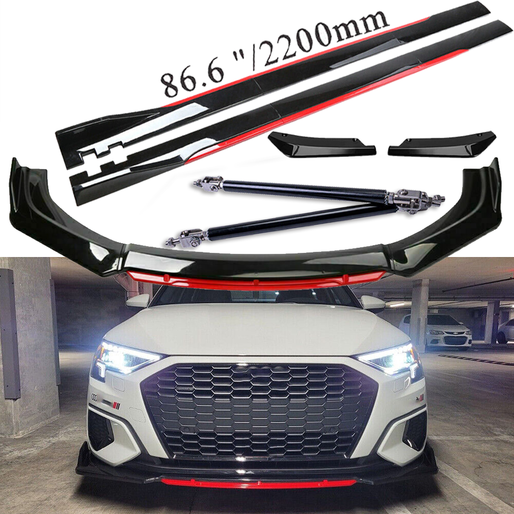 For Audi A3 A4 A5 S4 TT Front Bumper Lip Spoiler Splitter Side Skirt Body