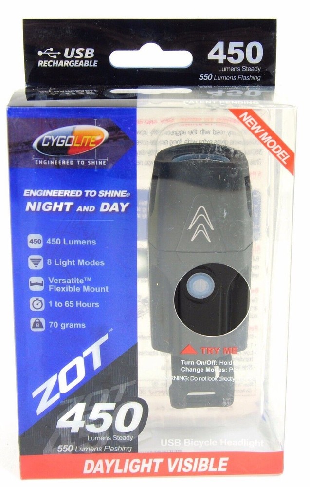 Cygolite Zot 450 Usb Rechargeable Bike Headlight Black Clearance Sale-image