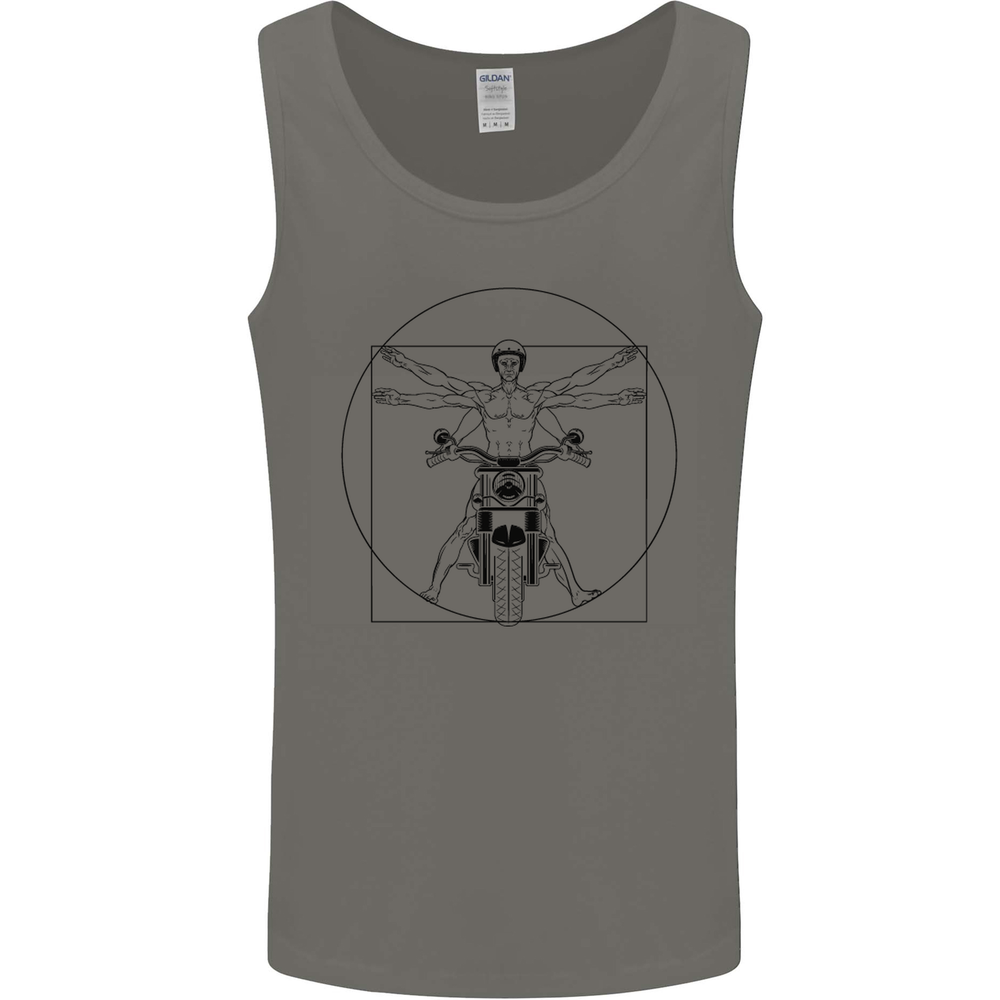 Vitruvian Biker Motorcycle Motorbike Mens Vest Tank Top