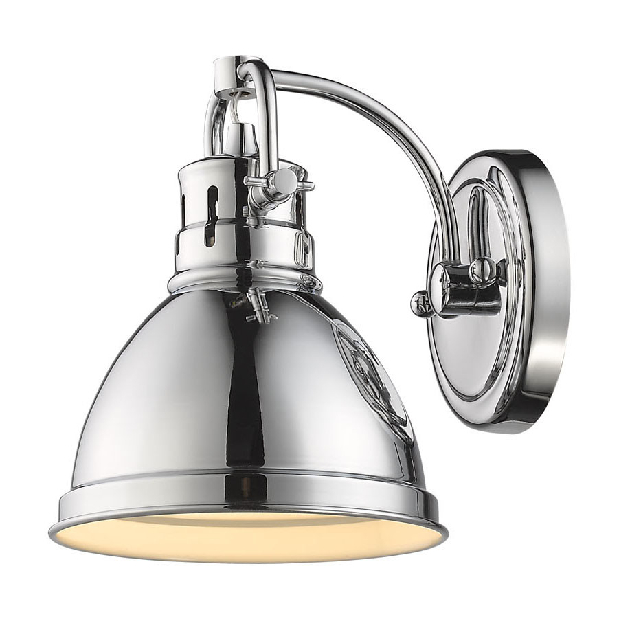 Chrome Duncan Single Light 9H Bathroom Sconce by Golden Lighting 3602-BA1-CH  