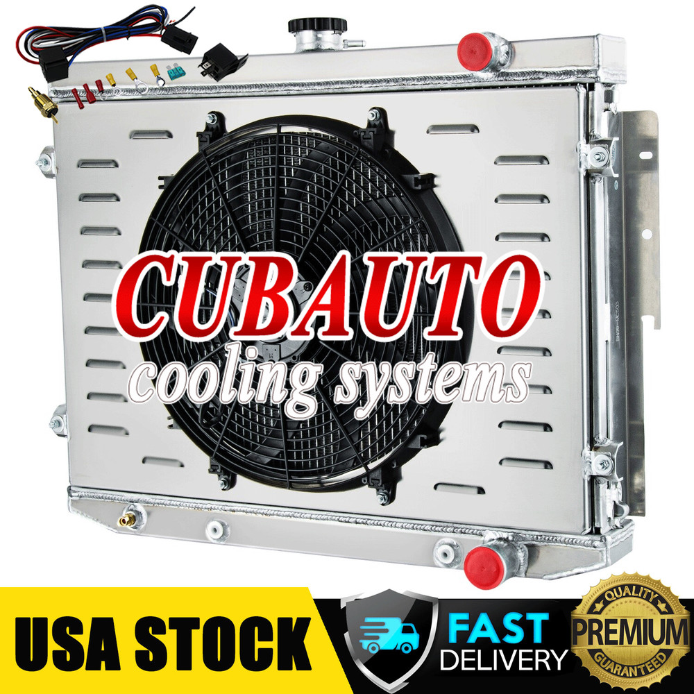 4 Rows Radiator Shroud Fan Relay Fits 1973-78 Dodge Plymouth Mopar 7.2L 440 V8