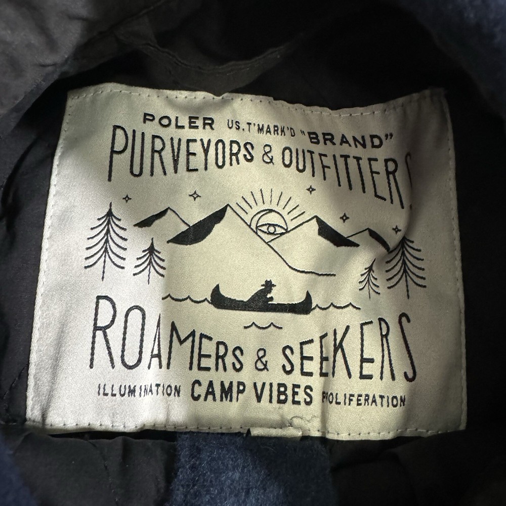 Poler Outdoor Wool Blend Flannel Shacket Heavyweight Green Jacket