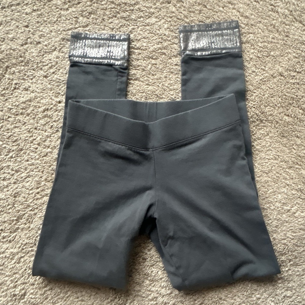 Aerie Womens Gray Leggings with Metallic Ankle Cuff Size S