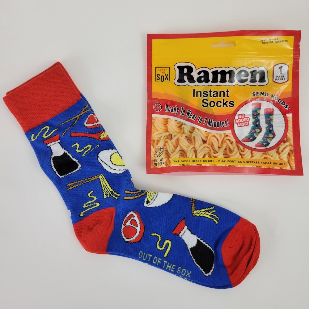 Calcetines Ramen Novedad de Out of the Sox, Talla Única, Unisex, Divertido Regalo