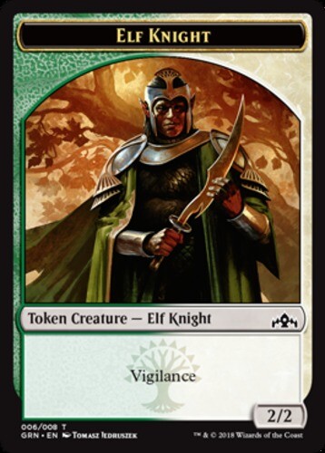 MTG 10 Elf Knight Token, Light Play, English Guilds of Ravnica