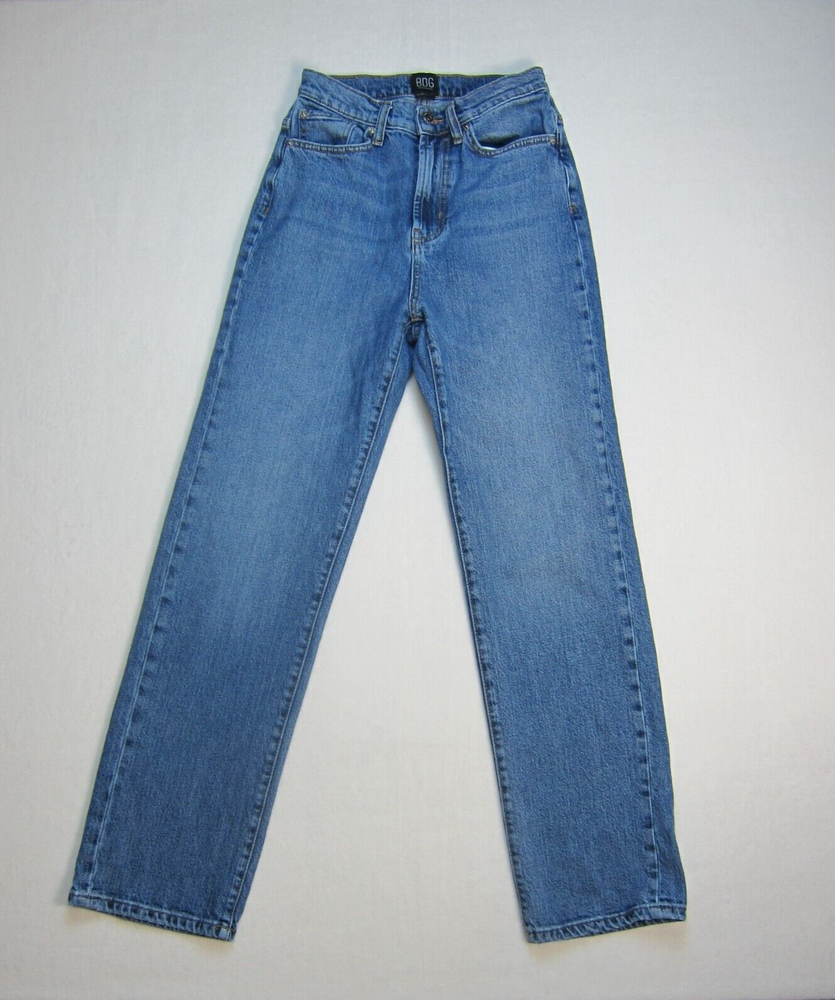 Womens BDG Urban Outfitters Blue High Rise Mom Jeans Straight Leg Stretch Sz 26