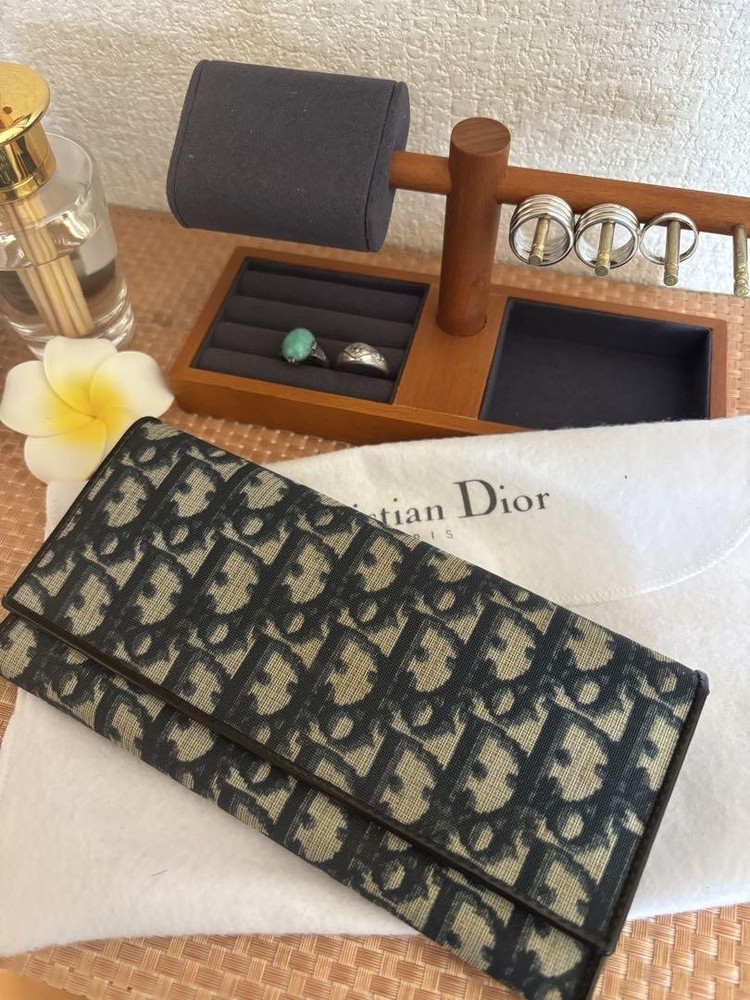 Vintage Christian Dior Leather Coin Purse Wallet Pre-Owned